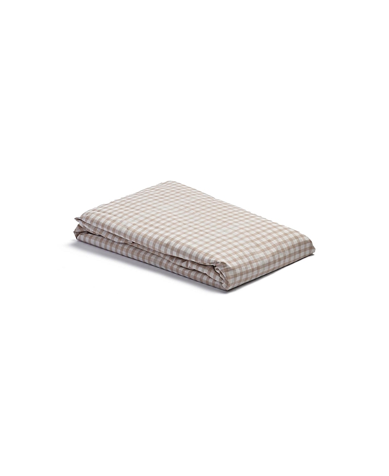 Piglet In Bed Small Gingham Check Duvet Cover, Queen In Neutral