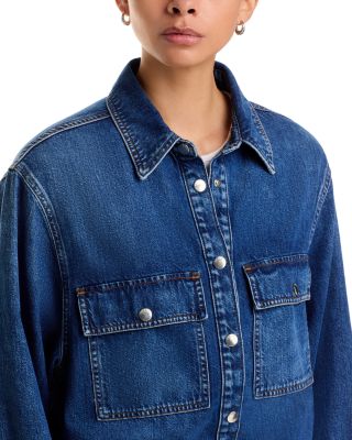 The Long Sleeve Hi Low Denim Shirt