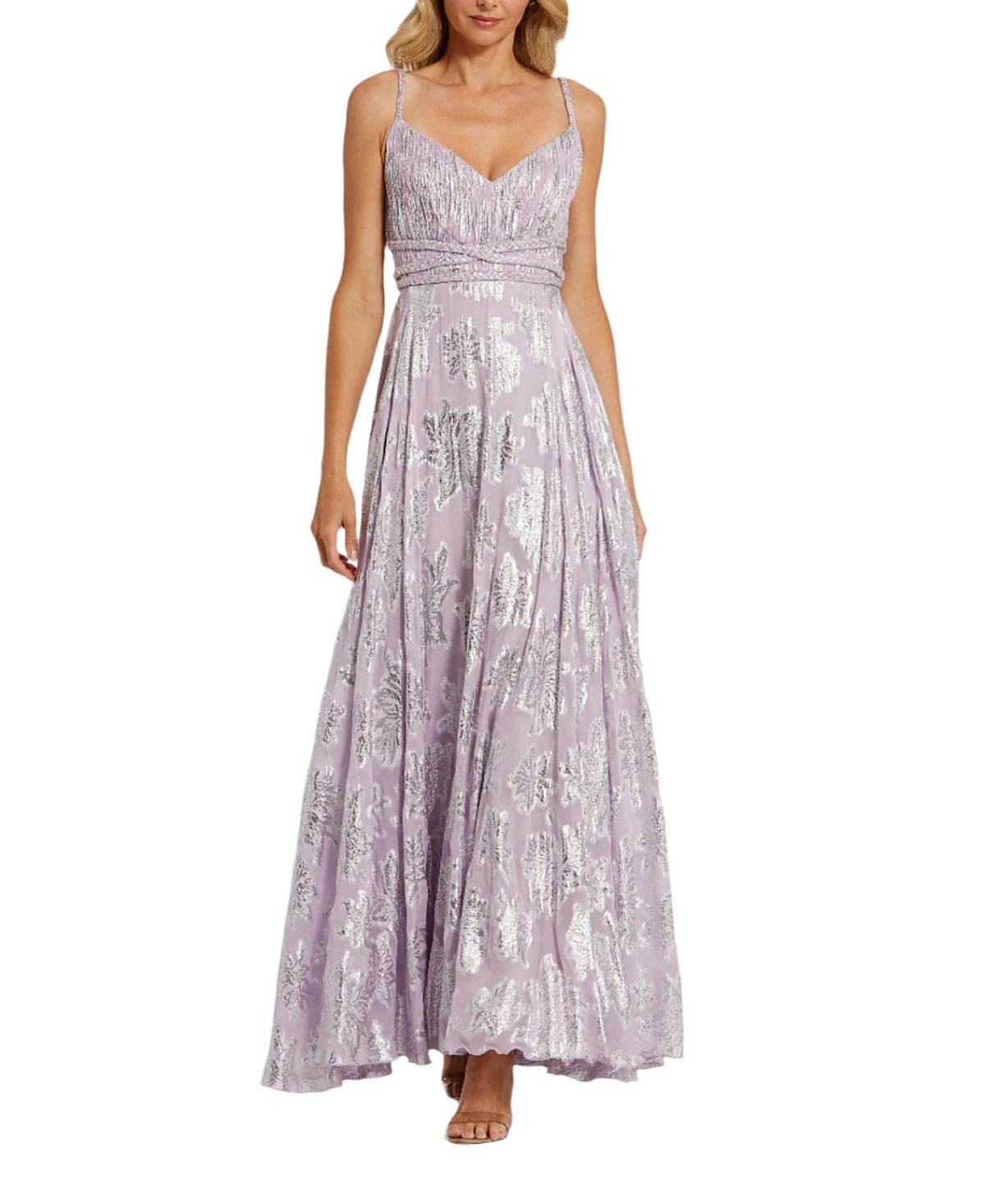 Mac Duggal Braided Strap Ruched Top Gown