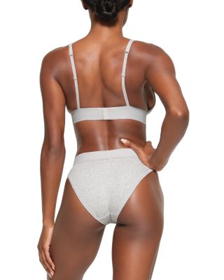 Cotton Rib Plunge Bralette 