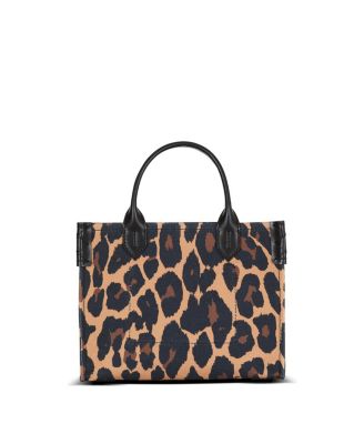 B-Army Small Leopard Print Canvas Tote Bag
