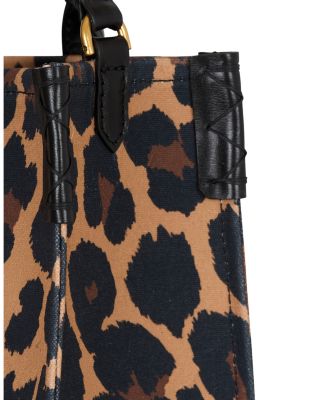 B-Army Small Leopard Print Canvas Tote Bag