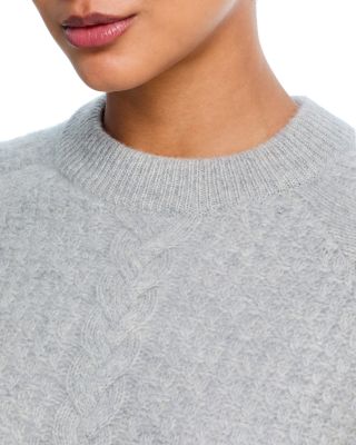 100% Cashmere Basketweave Cable Crewneck Sweater - Exclusive