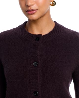100% Cashmere Cropped Wide Sleeve Crewneck Cardigan - Exclusive