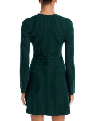 100% Cashmere Contour Ribbed Mini Dress - Exclusive