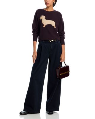 100% Cashmere Dachshund Dog Intarsia Sweater - Exclusive