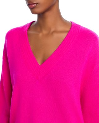 100% Cashmere Drop Shoulder V Neck Sweater - Exclusive