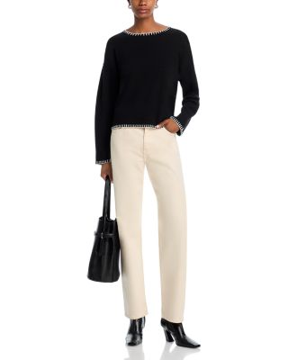 100% Cashmere Whipstitch Crewneck Sweater - Exclusive