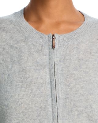 100% Cashmere Full Zip Crewneck Cardigan - Exclusive