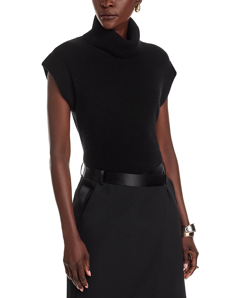 C By Bloomingdale's Cashmere Turtleneck Sweater Vest - Exclusive In Black