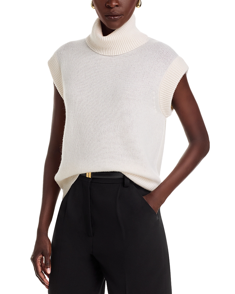 C By Bloomingdale's Cashmere Turtleneck Sweater Vest - Exclusive In White
