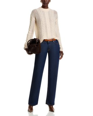 100% Cashmere Multi Cable Drop Shoulder Sweater - Exclusive
