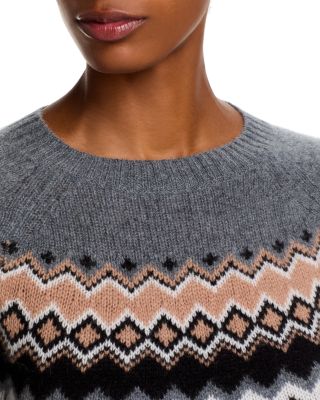 100% Cashmere Fairisle Crewneck Sweater - Exclusive