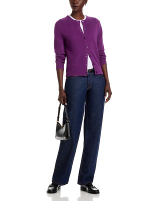 100% Cashmere Crewneck Cardigan Sweater - Exclusive