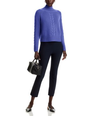 100% Cashmere Cable Mock Neck Sweater - Exclusive