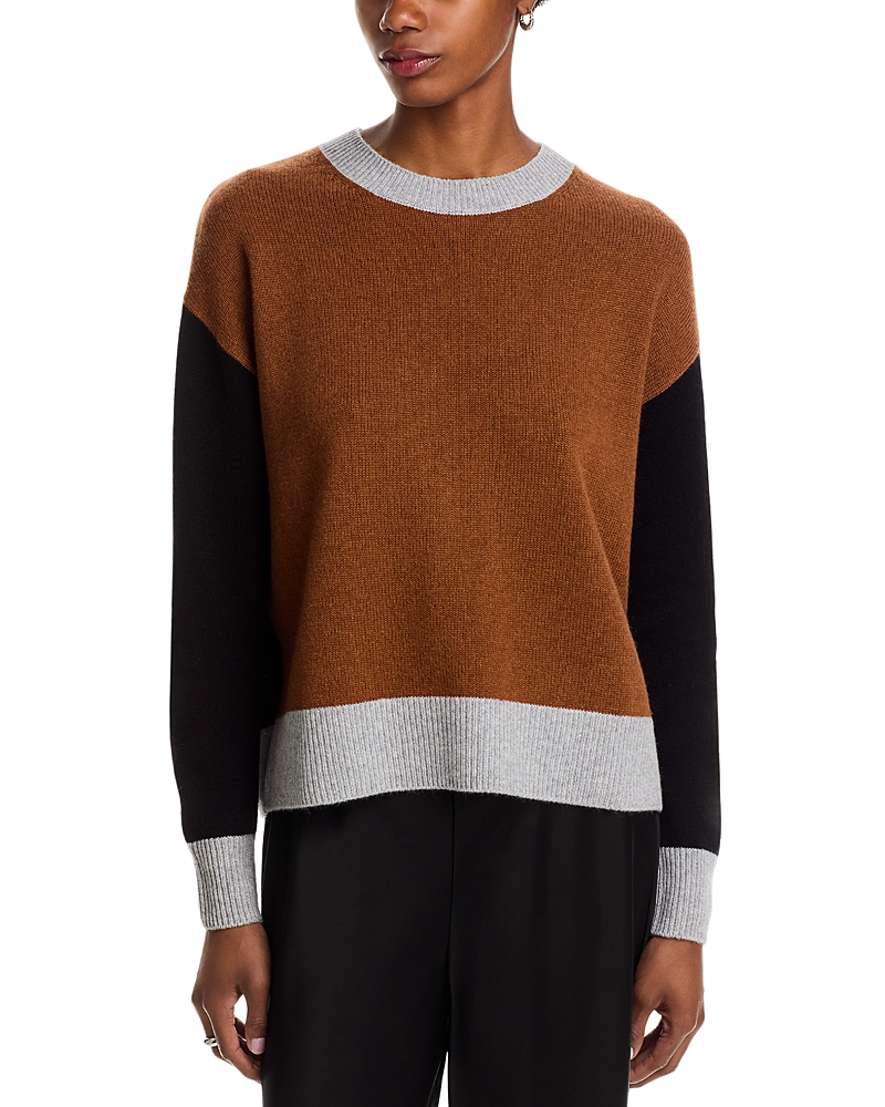 C By Bloomingdale's Cashmere Color Blocked Sweater - Exclusive In Brown