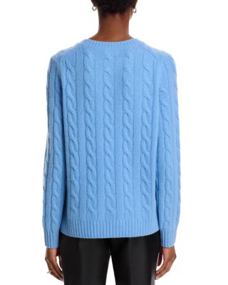 100% Cashmere Cable Knit Crewneck Sweater - Exclusive