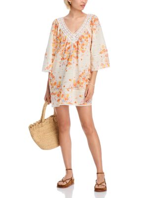 Placed Floral Print Mini Dress - Exclusive