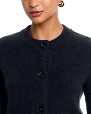 100% Cashmere Cropped Wide Sleeve Crewneck Cardigan - Exclusive