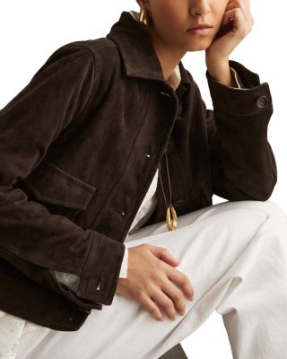 REISS Hanson Suede Trucker Jacket | Bloomingdale's