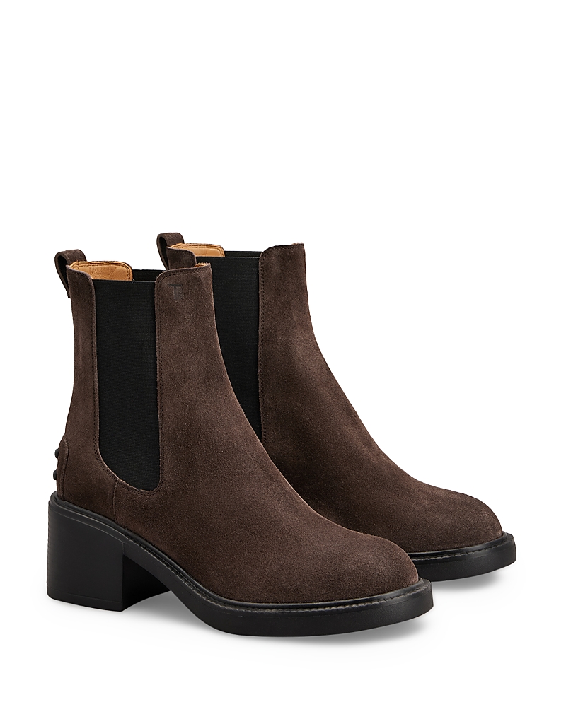 Tod's Gomma Suede Ankle Boots In Brown