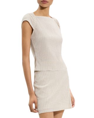 Draped Cap Sleeve Crinkle Top