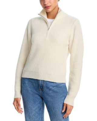 100% Cashmere Zip Neck Sweater - Exclusive