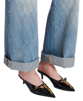 Women's Sync Patent Leather Mules with Pointed Toe