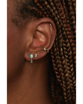 14K Yellow Gold Opal &amp; Tourmaline Stela Earrings