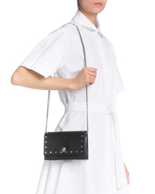 Small Skull Leather Crossbody Bag