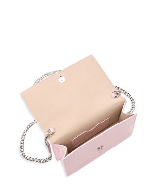 Skull Mini Croc Embossed Leather Crossbody Bag