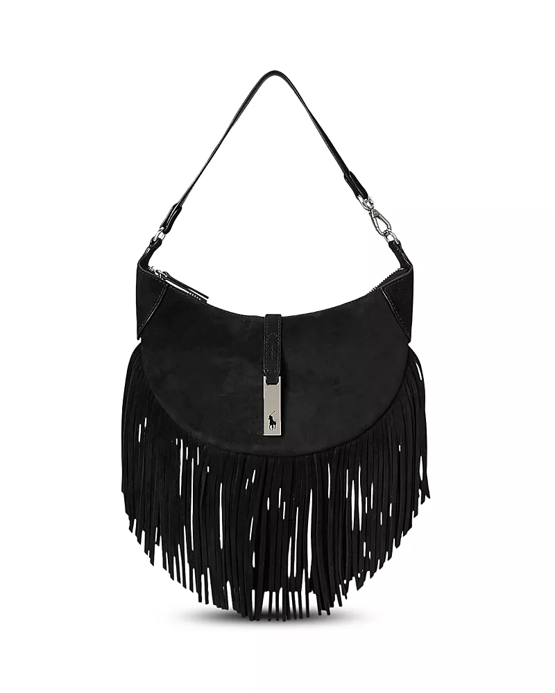 Polo Ralph Lauren Polo Id Fringe Suede Mini Shoulder Bag