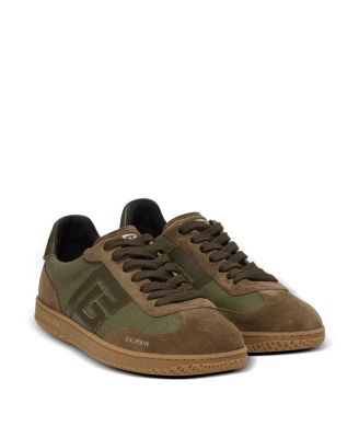 Balmain - Men's Leather and Canvas Swan Trainers