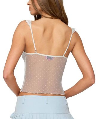 Dotted Sheer Mesh Top