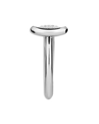 18K White Gold Horsebit Diamond Pav&eacute; Ring