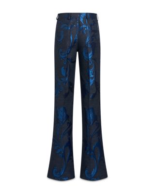 Printed Flared Leg Jeans in Blue Multi