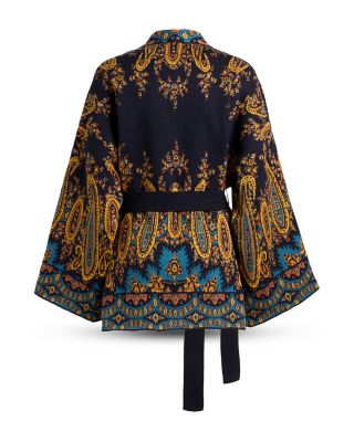 Printed Knitwear Belted Cardigan