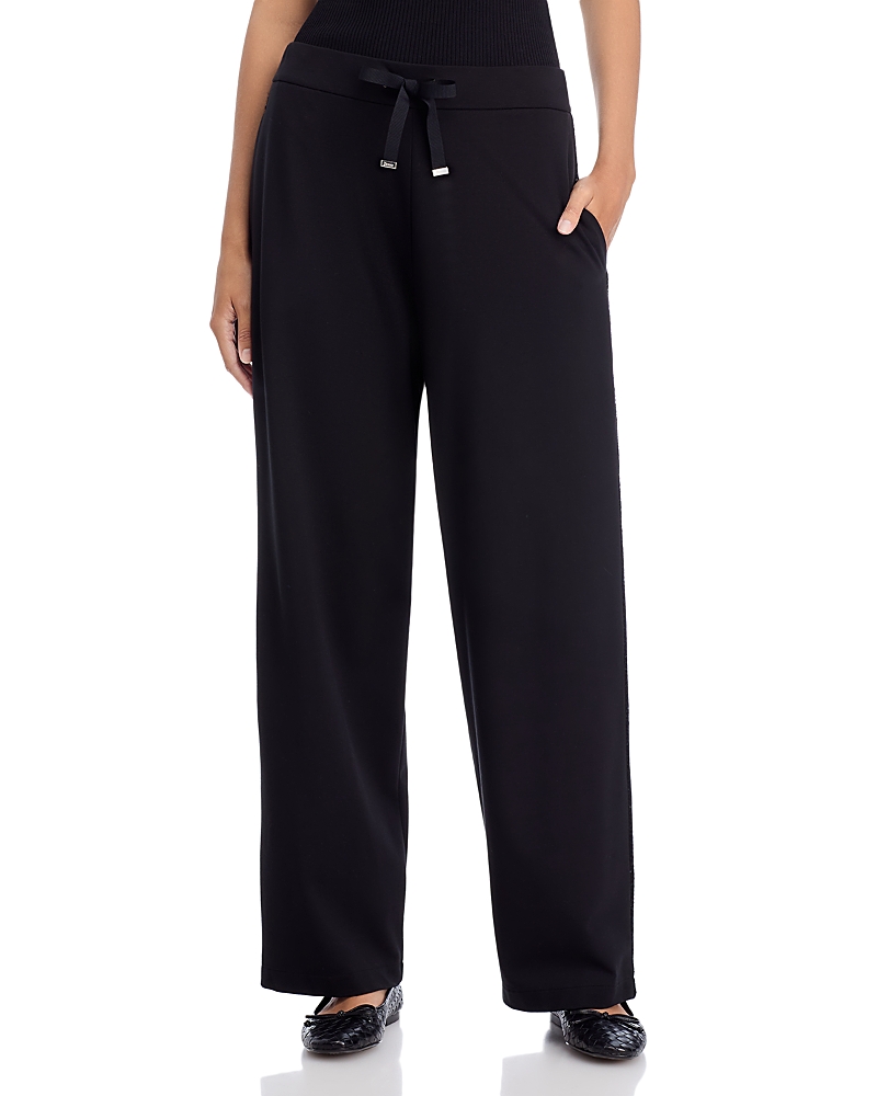 Herno Wide-leg Crepe De Chine Trousers In Black