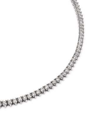 Certified Lab Grown Diamond Tennis Necklace in 14K White Gold, 10.0 tcw
