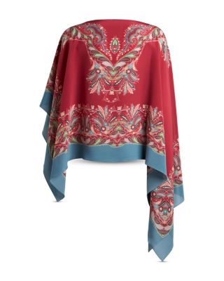 Asymmetrical Silk Poncho