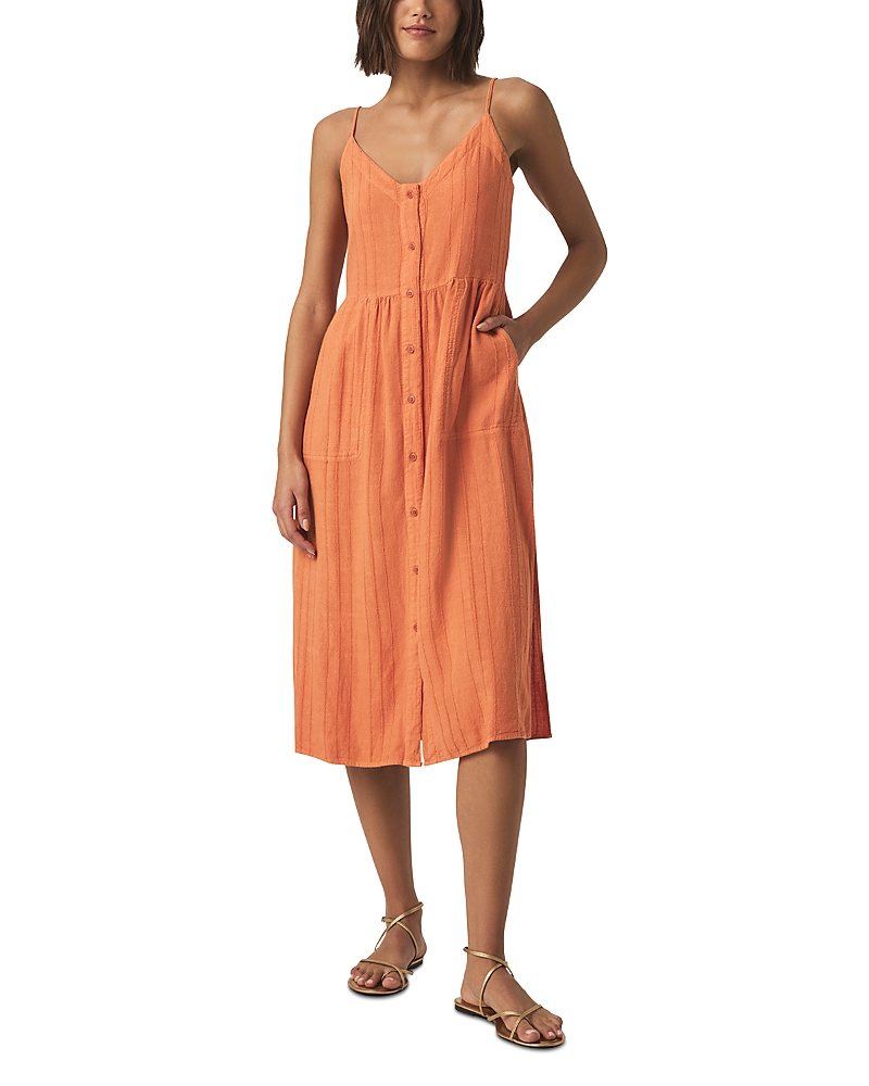 Splendid Gabrielle Button-up Sundress In Orange