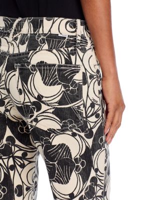 The Mid Rise Rambler Zip Ankle Jeans in Curlycue Black And Cream