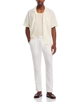Linen Tapered Pleated Pants