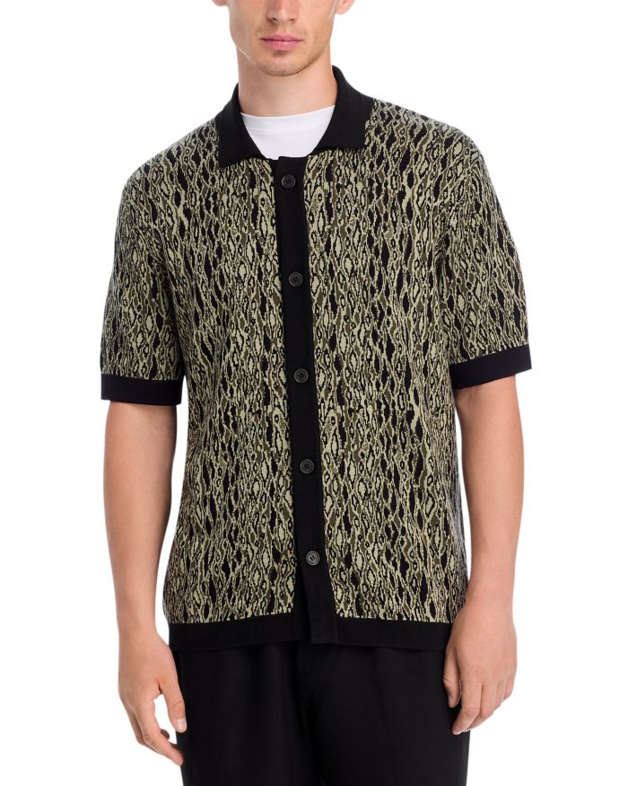 Sgeo Short Sleeve Knitted Jacquard Shirt