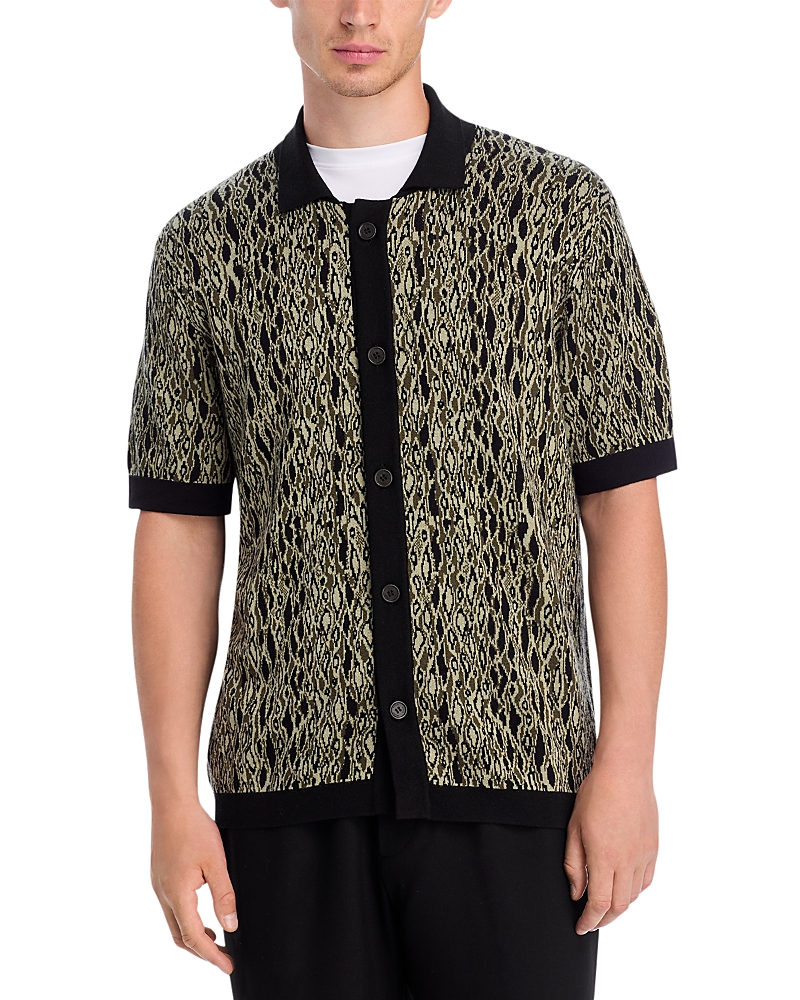 Hugo Sgeo Short Sleeve Knitted Jacquard Shirt