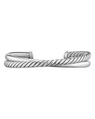 David Yurman - Crossover Two Row Cuff Bracelet in Sterling Silver, 10.7mm