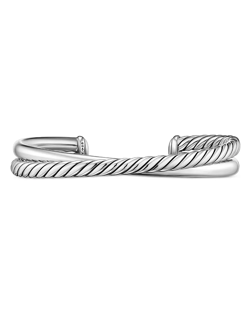 David Yurman Crossover Two Row Cuff Bracelet in Sterling Silver, 10.7mm