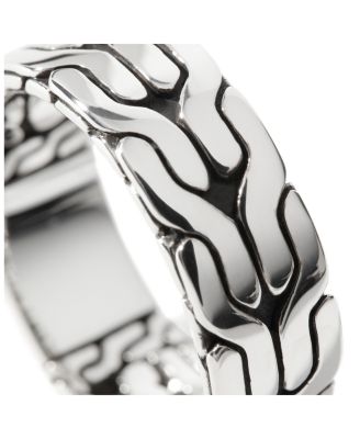 Sterling Silver Carved Chain Band Ring