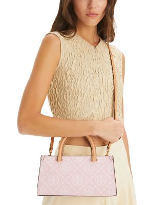 T Monogram Embossed East/West Tote