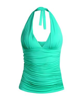 Island Halter Tankini Top & Ruched Swim Skirt
